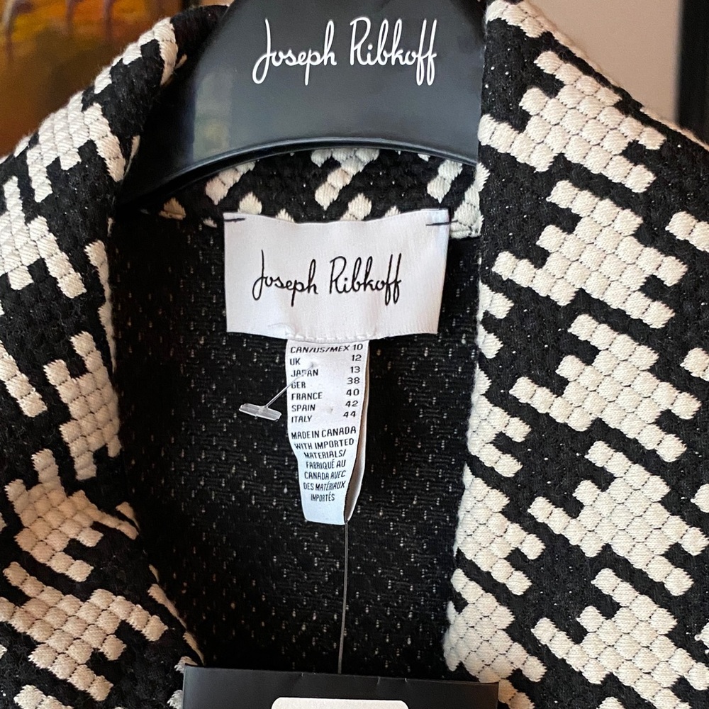 Joseph Ribkoff NEW 3/4 Sleeve Houndstooth Jacket Style 224160 - Picture 2 of 5